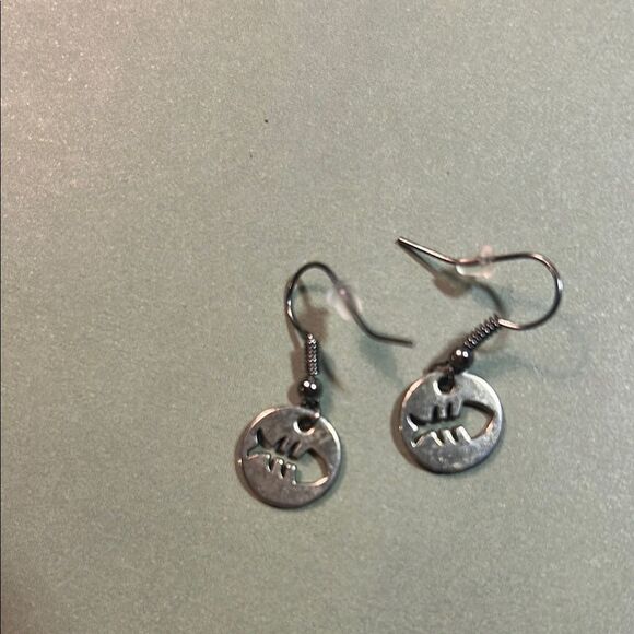 Silver Fish Hook Earrings - Picture 1 of 2